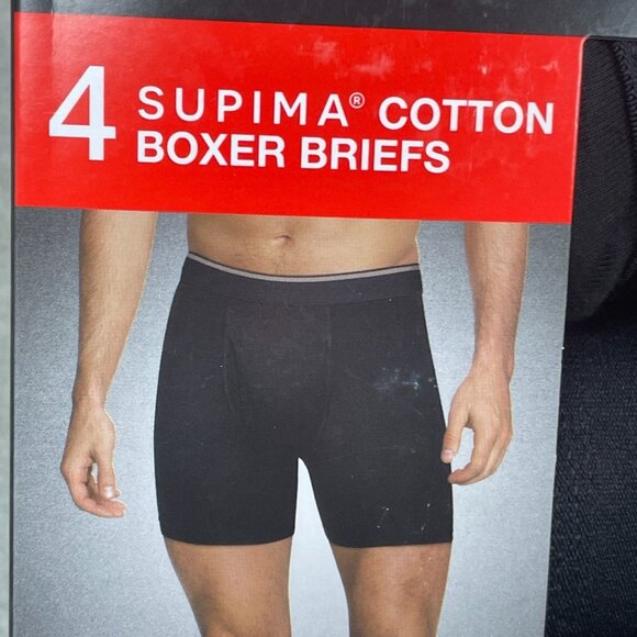 Kirkland Signature 4-Pack Supima Cotton Boxer Briefs M Tagless Stretch a0472 - Picture 1 of 5